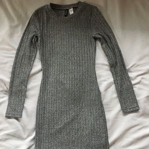 Grey Midi Sweater Dress